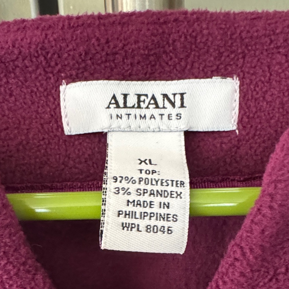 Alfani Velour Burgundy/Purple Lounge Set - Picture 2 of 5
